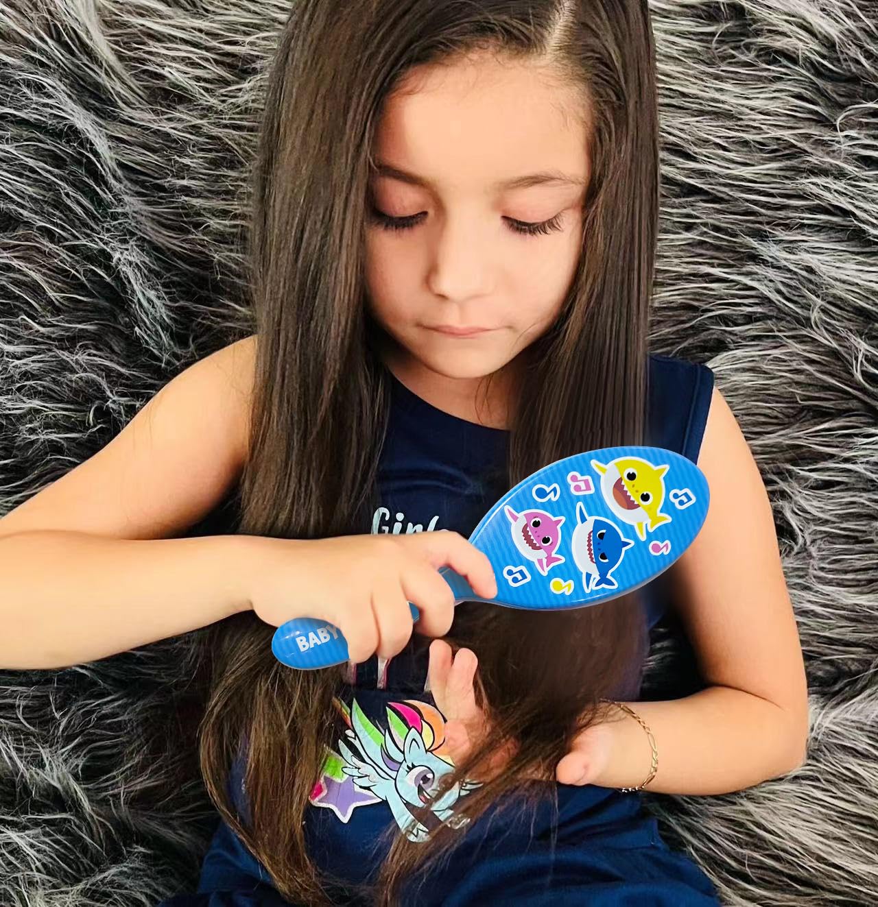 LUV HER gomas-grandes-azul para peinados diarios