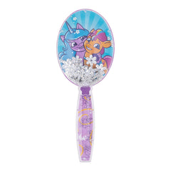 LUV HER hair brush features floating silver flowers for magical grooming