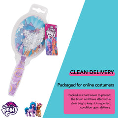 LUV HER hair brush shows yellow rounded bristles for gentle scalp contact