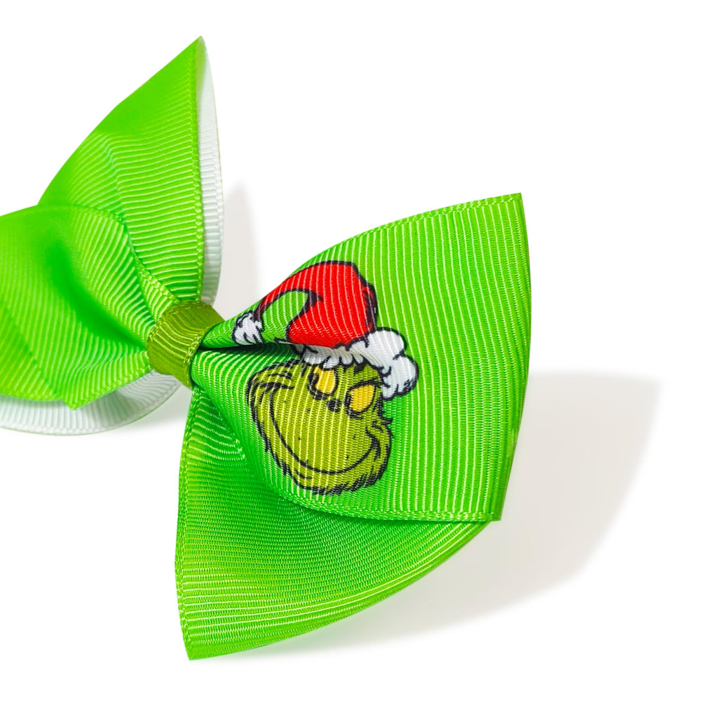 Luv Her Grinch bows on-card display with seven-pack variety for holiday outfits.