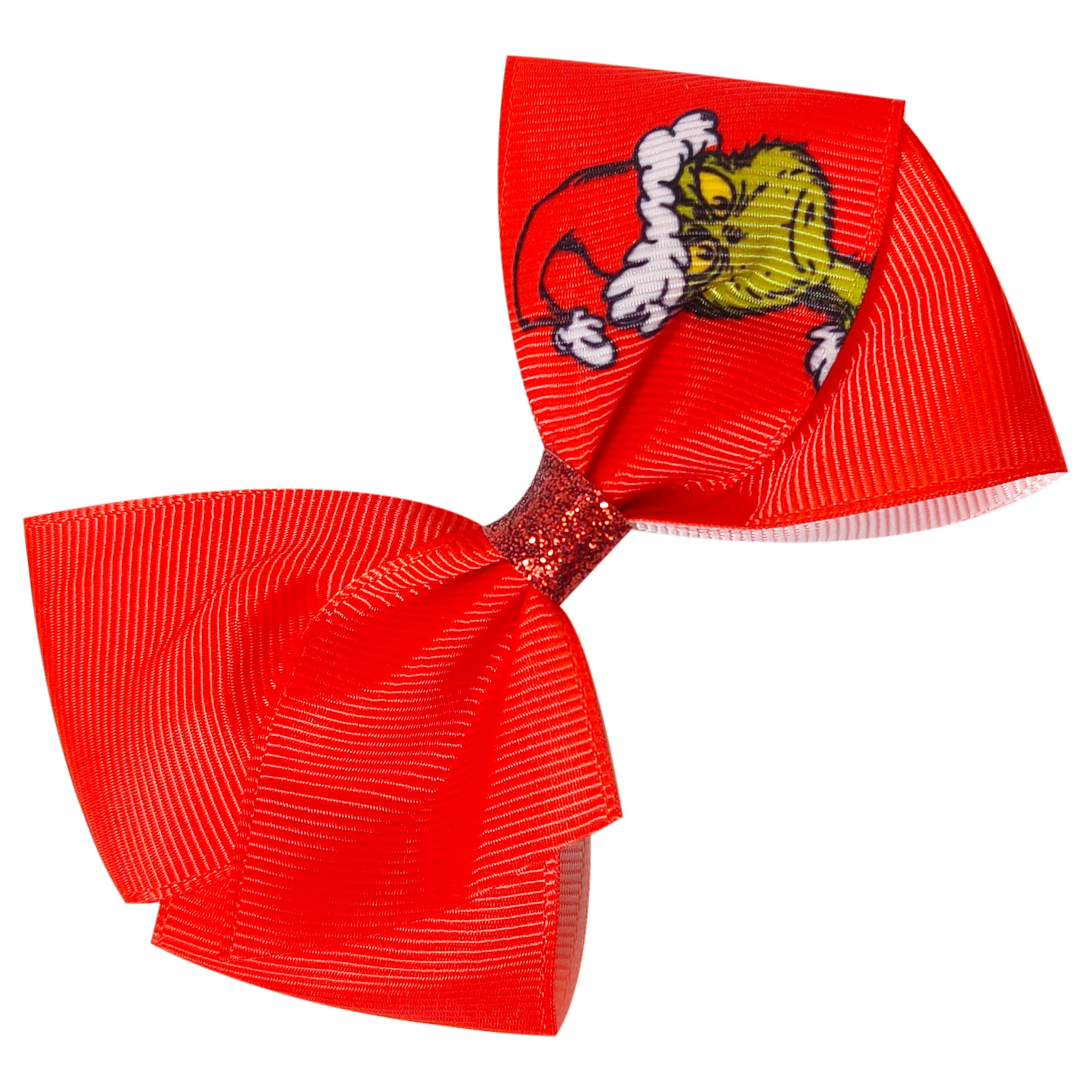 Luv Her Grinch bows alligator clip for secure wear during play.