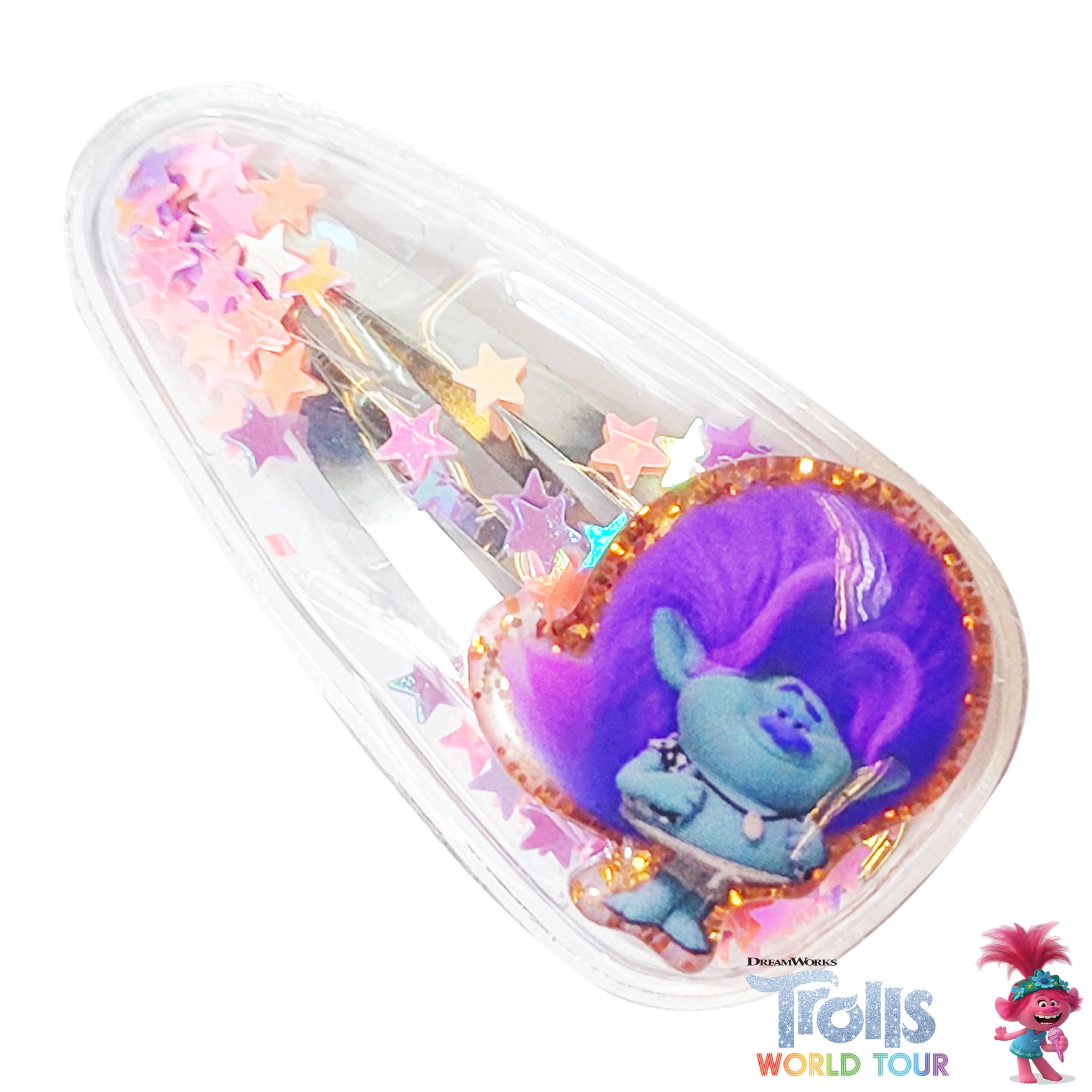 Luv Her Magical Confetti Hair Clip packaging closeup highlighting online-exclusive design.