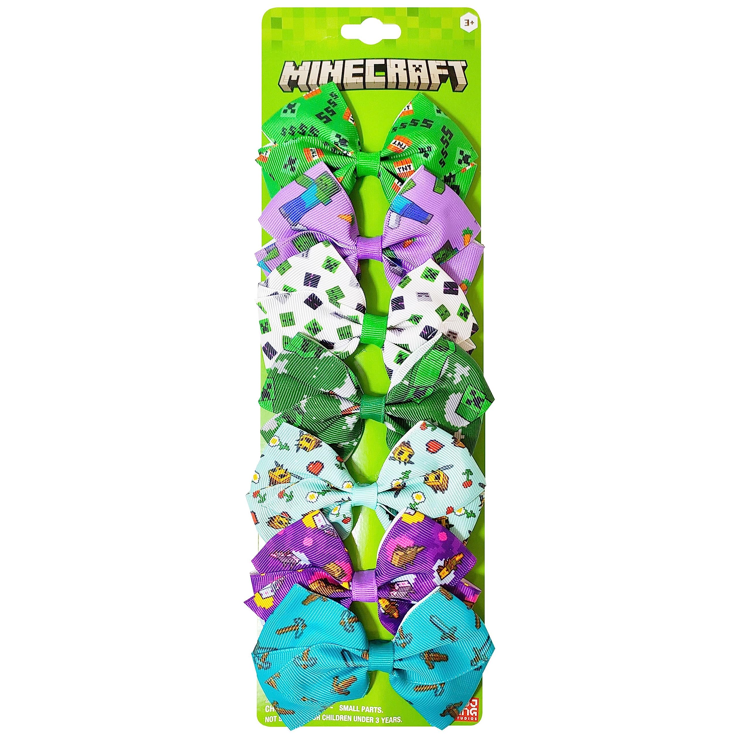 LUV HER Minecraft kids bows set on card display for easy gifting.