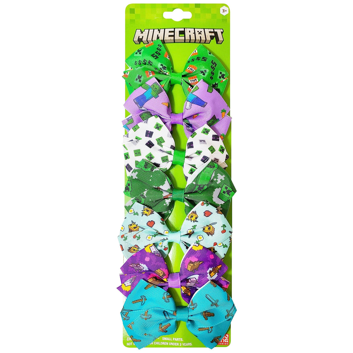 LUV HER Minecraft kids bows set on card display for easy gifting.