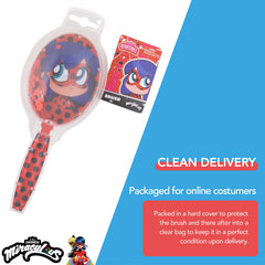 LUV HER Miraculous Ladybug Confetti Hair Brush packaging protects the brush during online shipping.