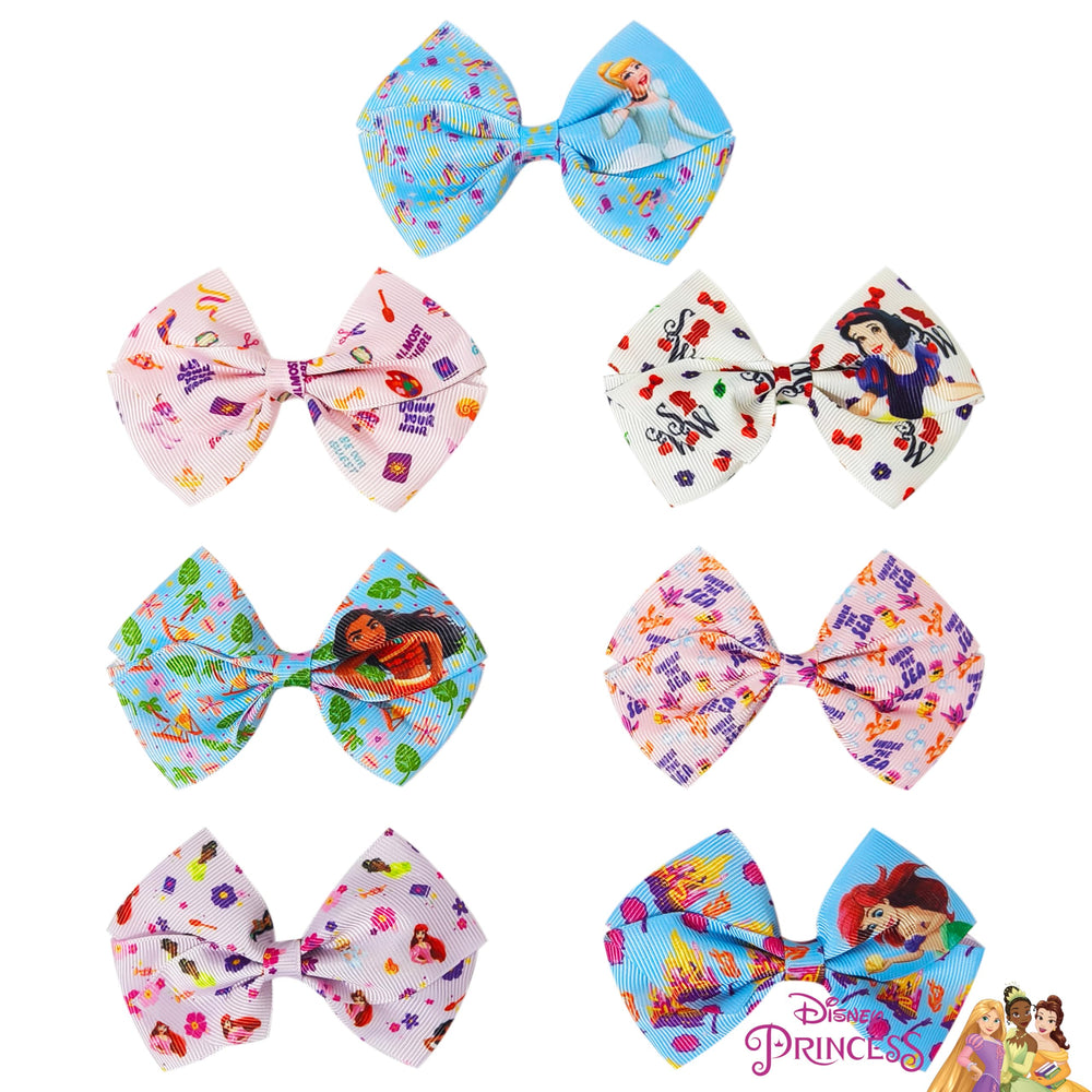 LUV HER princess-design bows display vibrant prints for imaginative play and styling.