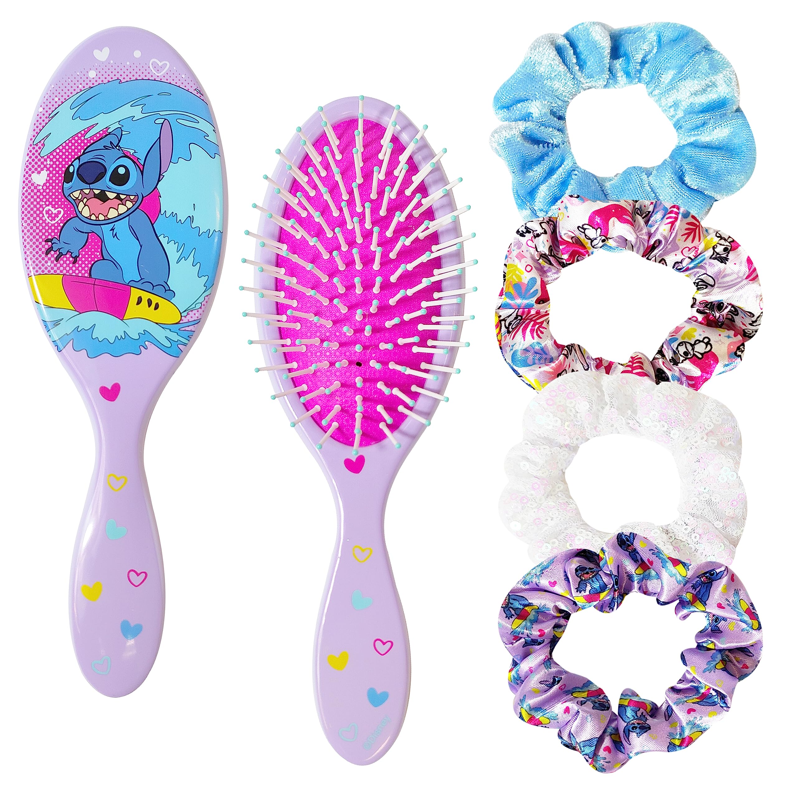 LUV HER Stitch hairbrush 9-inch detangles gently for kids during morning routines.