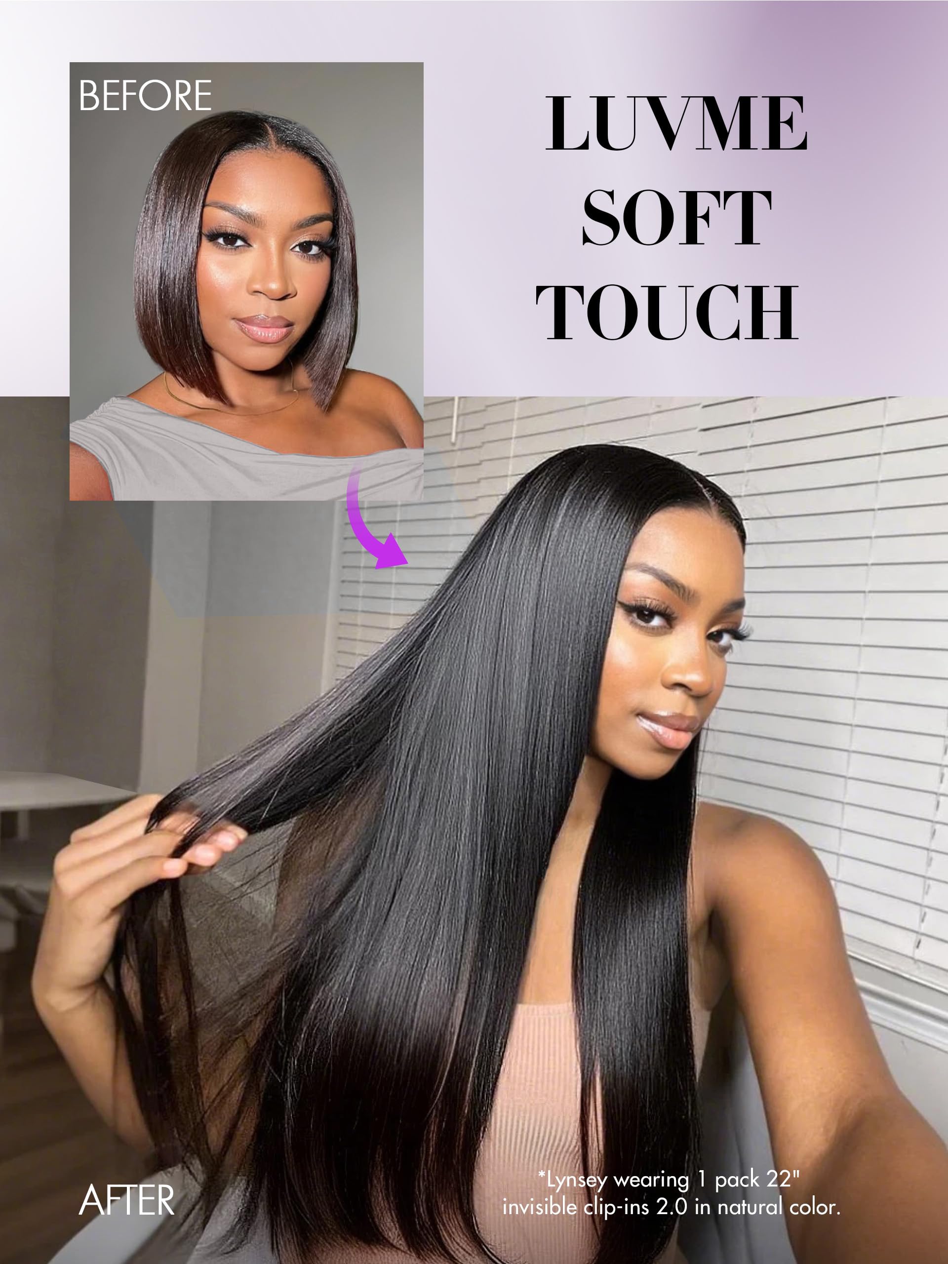 LUVME clip-in hair extensions premium clips for easy, secure at-home use
