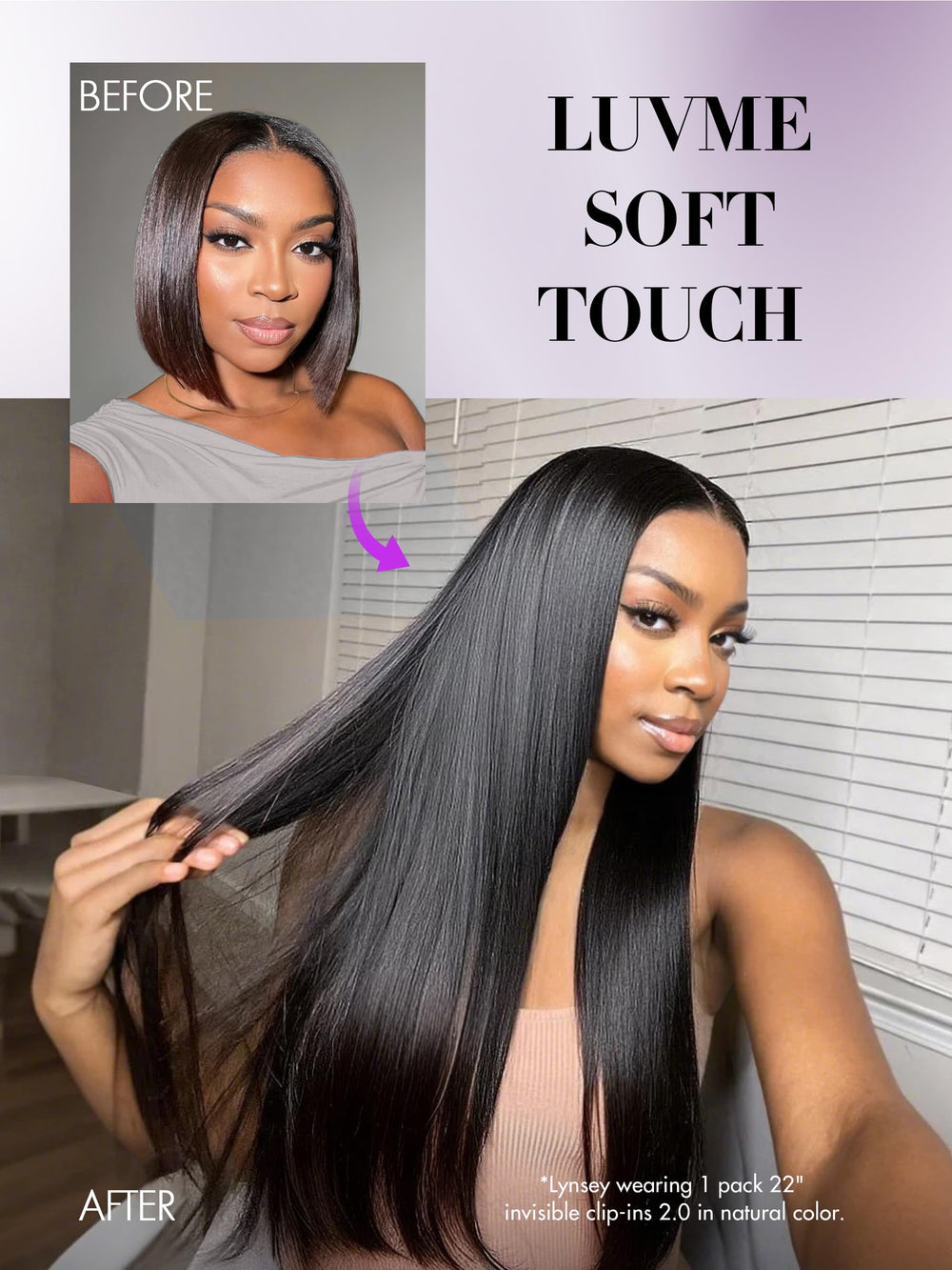 LUVME clip-in hair extensions premium clips for easy, secure at-home use