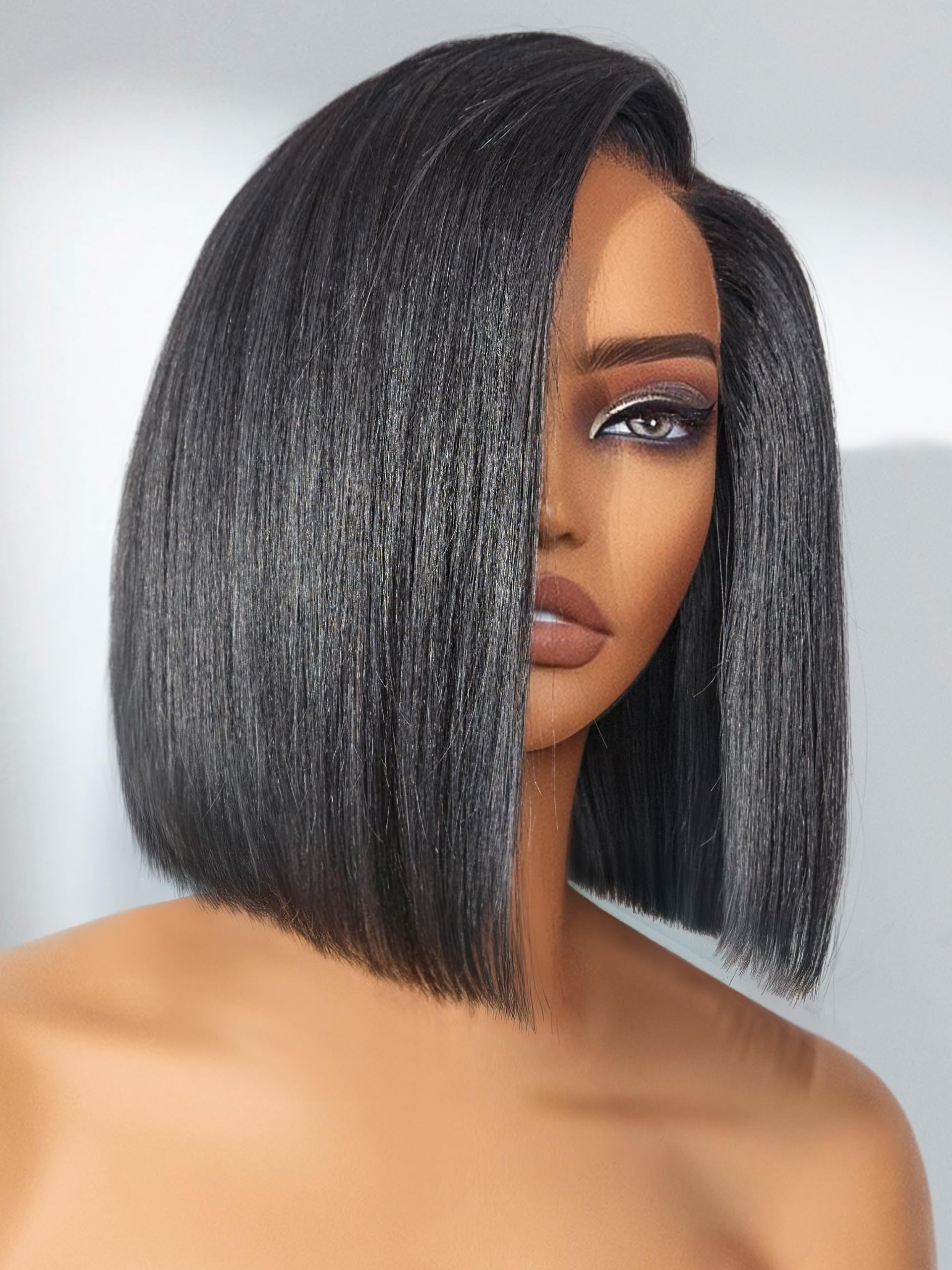 LUVME HAIR bob-wig 100% human hair with natural 10-inch length for daily wear.