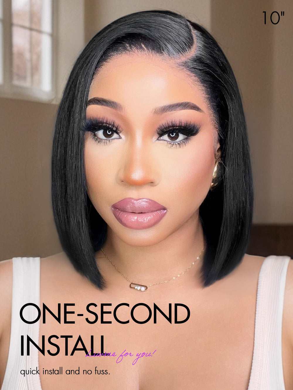 LUVME HAIR glueless-lace-front-wig blends with skin for quick, glue-free styling.