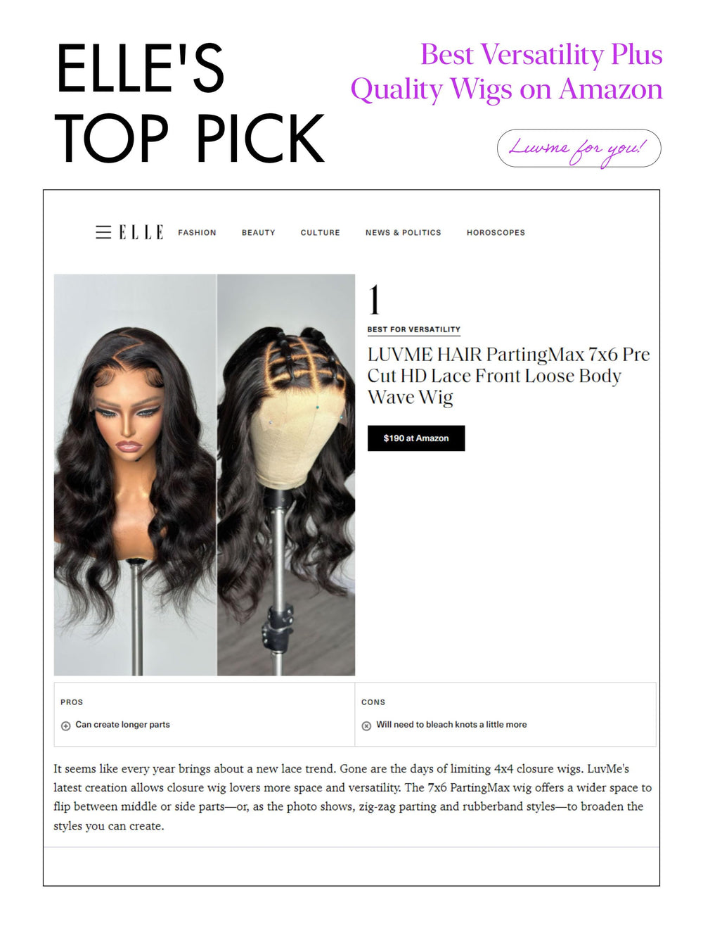 LUVME HAIR pre-cut plucked lace frontal shows ready-to-wear precision