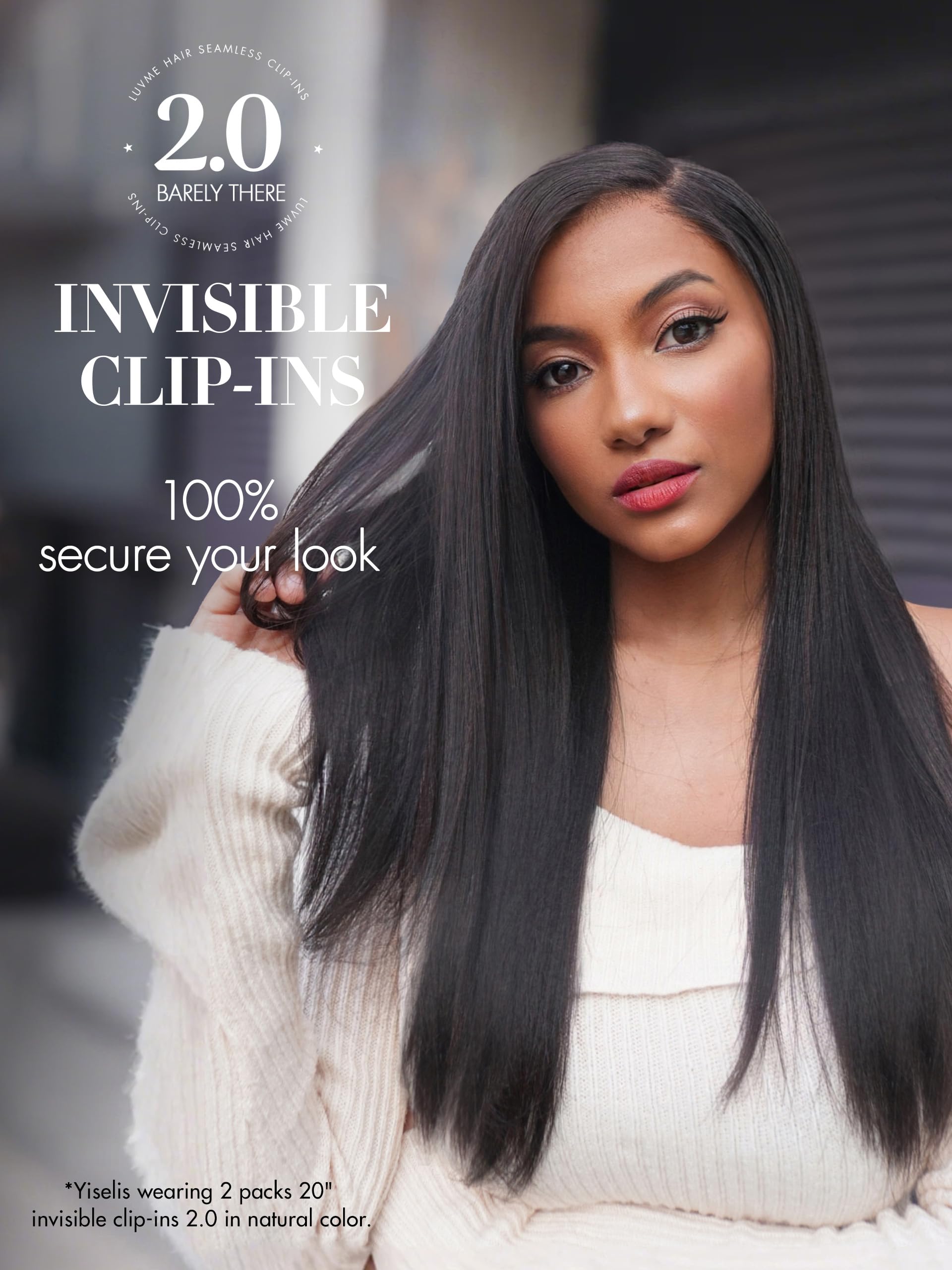 LUVME seamless-weft clip-ins demonstrate comfortable, invisible wear