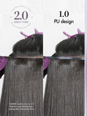 LUVME natural black clip-ins blend with dark hair