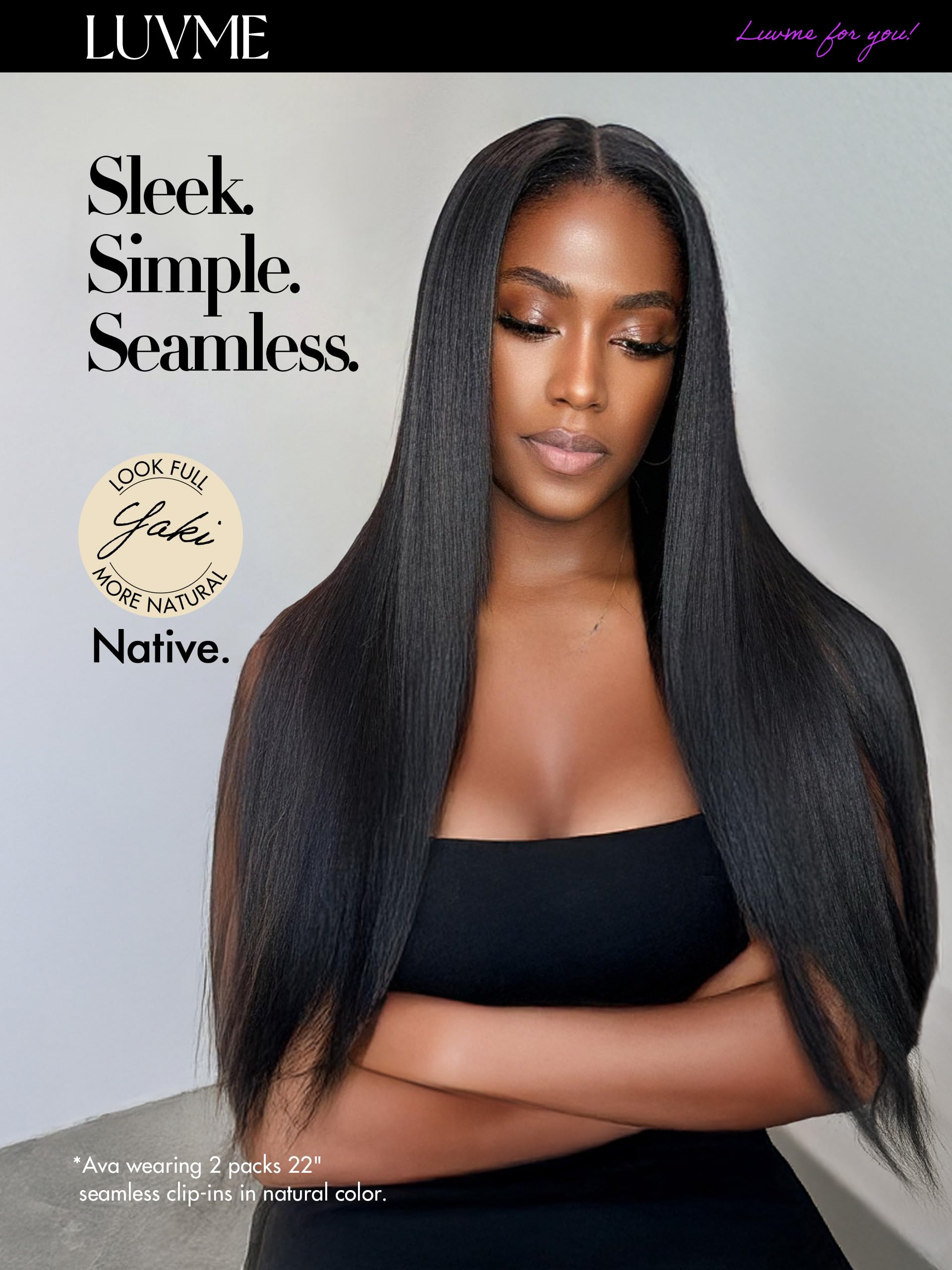 LUVME Remy hair close-up shows soft texture and natural color match.