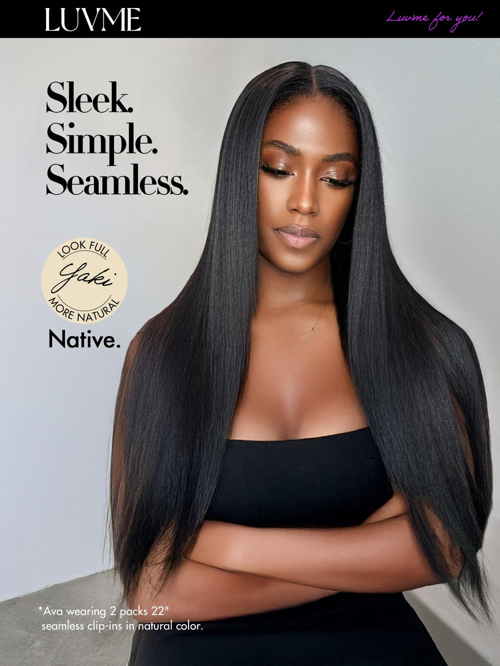 LUVME Remy hair close-up shows soft texture and natural color match.