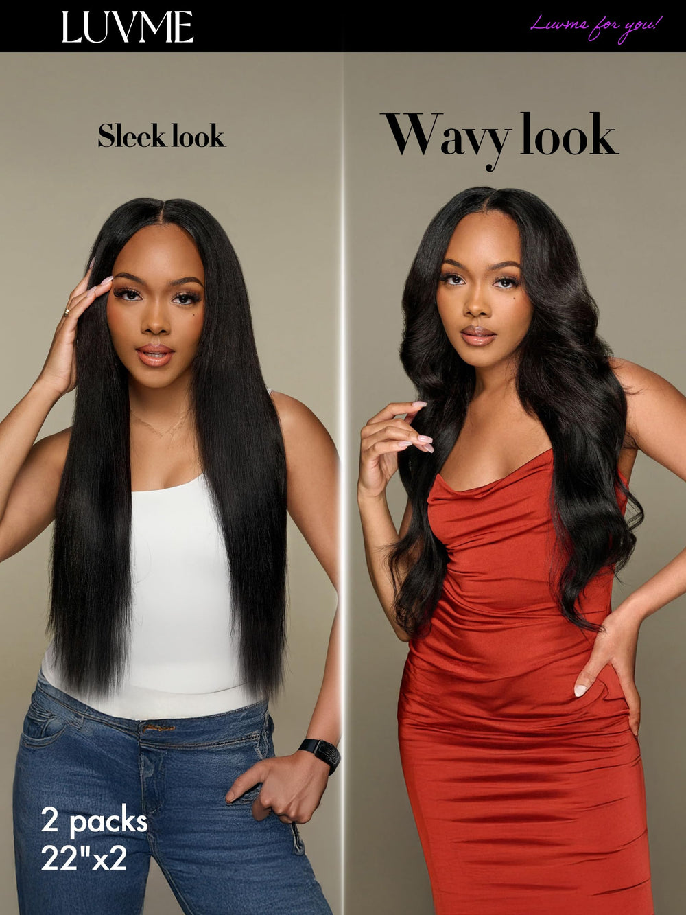 Invisible PU weft clip-in visible seam-free look on scalp.