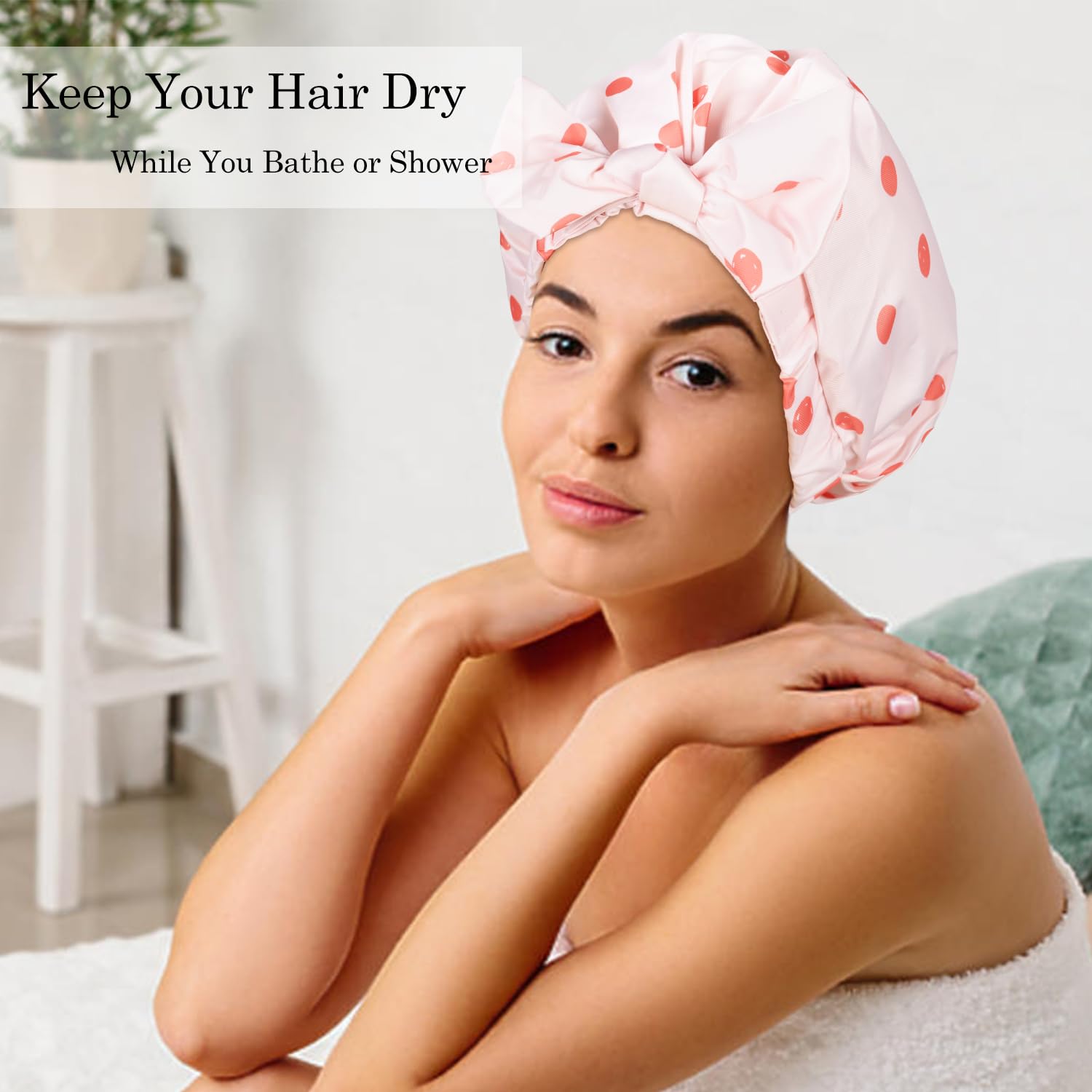 Luvruitaky shower cap easy-clean-care emphasises convenient maintenance after use