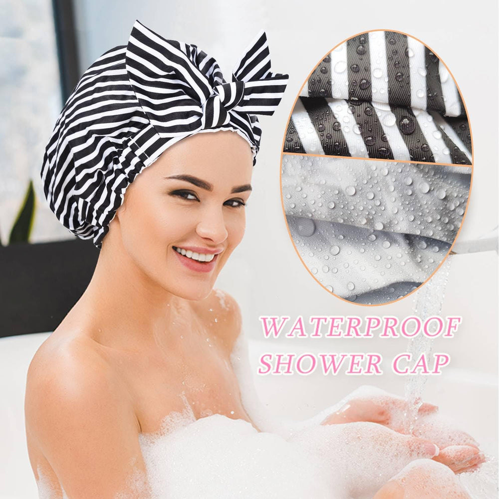 Luvruitaky waterproof-outer-shell keeps hair dry during shower and routine tasks.