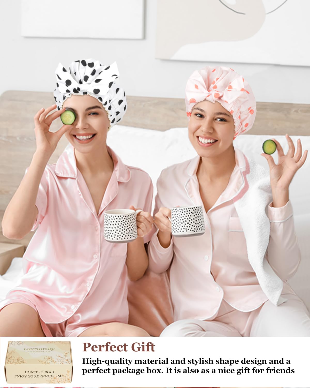 Luvruitaky shower cap 2in1-design highlights convenience and quick-dry performance