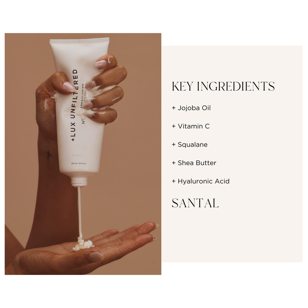 Lux Unfiltered N°14 Santal scent evokes warm spa-like aromatics for relaxation.