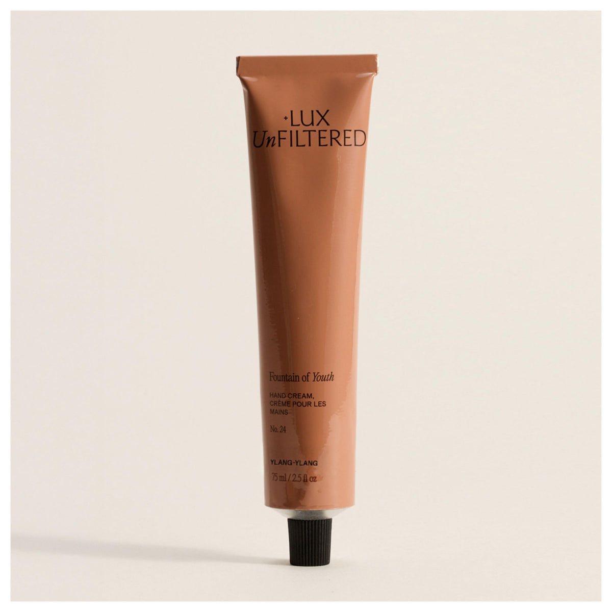 Lux Unfiltered N°24 hand cream jar close-up showing rich hydration for dry hands.