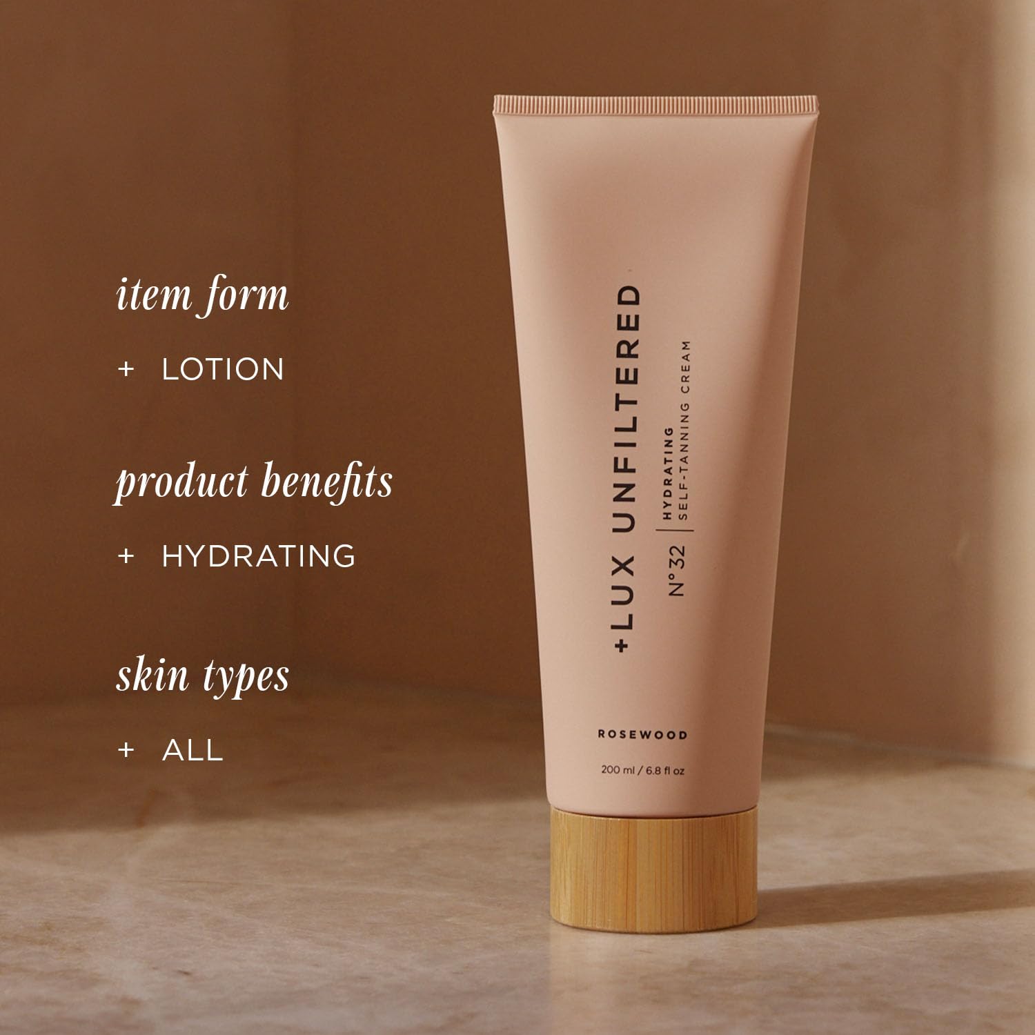 Lux Unfiltered N 32 hydrating formula close-up with shea butter and squalane