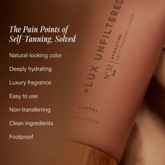 Lux Unfiltered N°32 no-transfer finish on skin avoiding stains