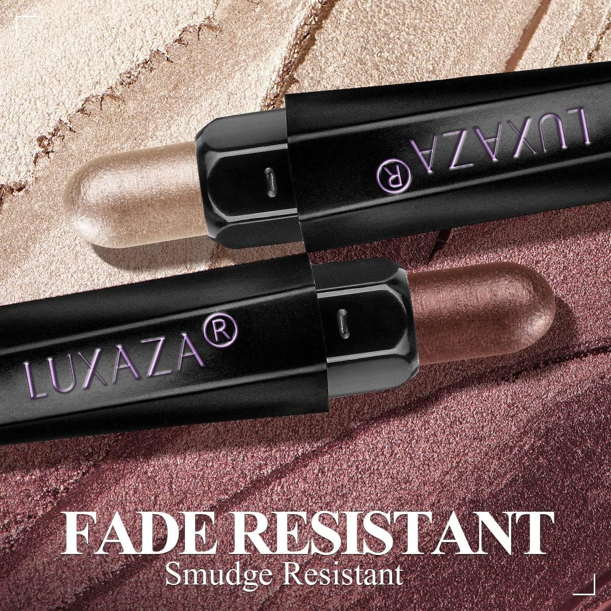 Luxaza blending brush on the opposite end enables smudge-proof finishing.