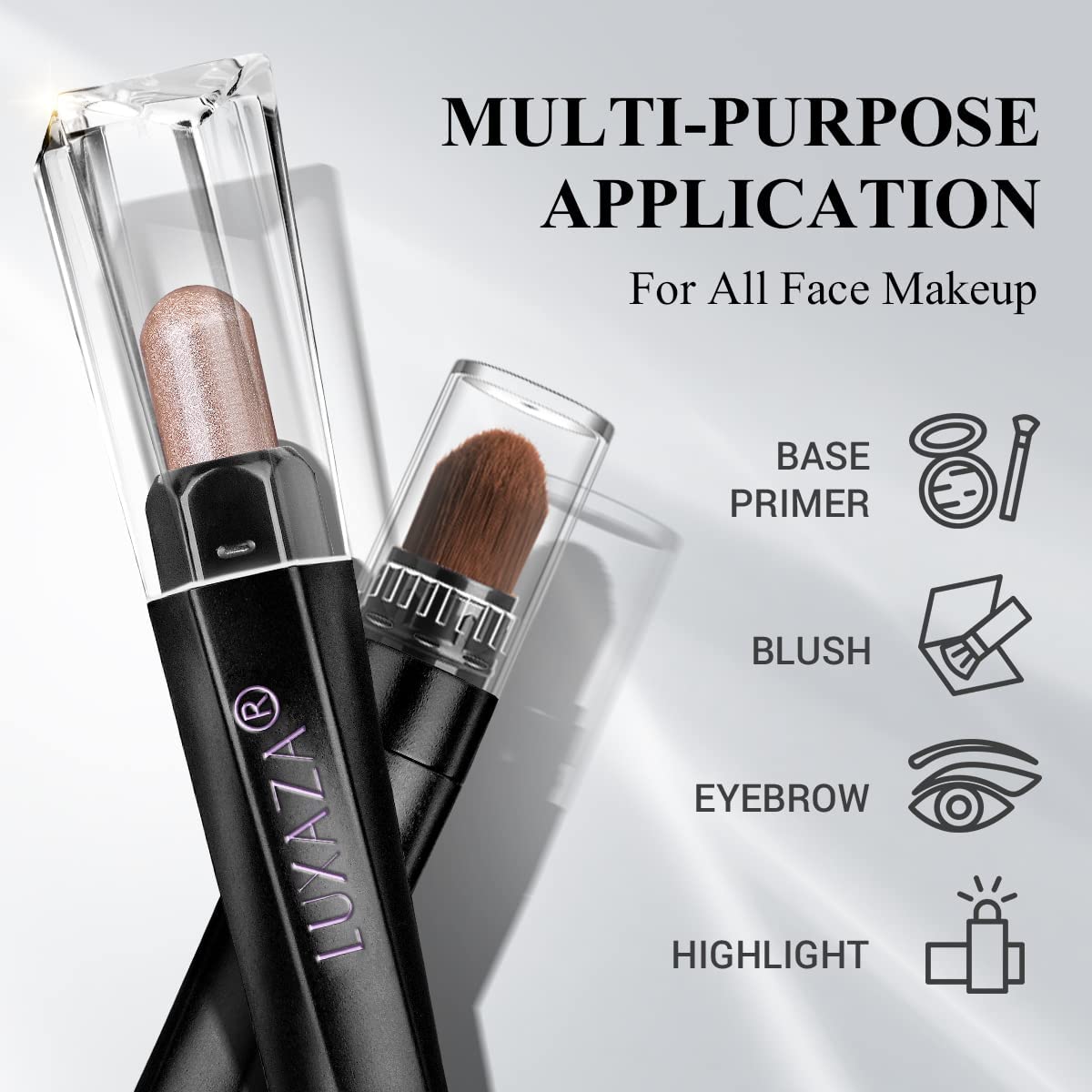 LUXAZA eyeshadow-stick blending-brush-side swatch for smooth blending