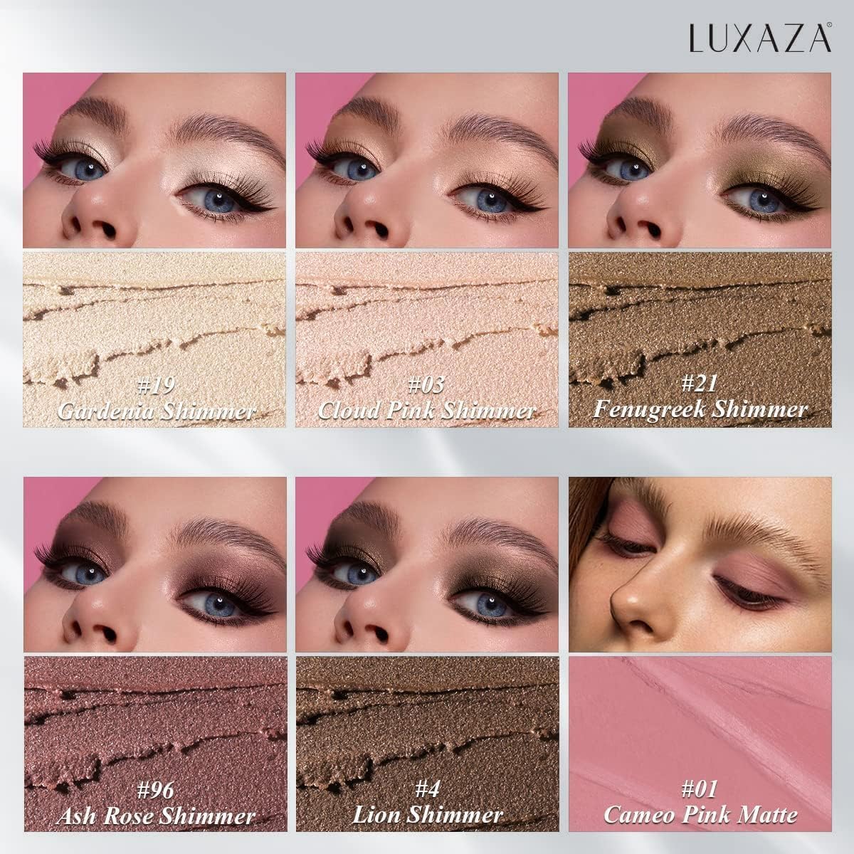 Luxaza eyeshadow stick neutral pink swatches reveal rich payoff.