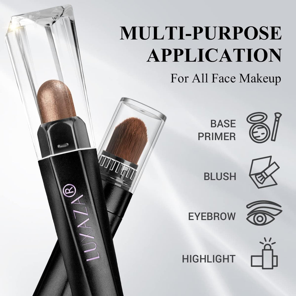 LUXAZA blending brush on side aids smudge-proof finish