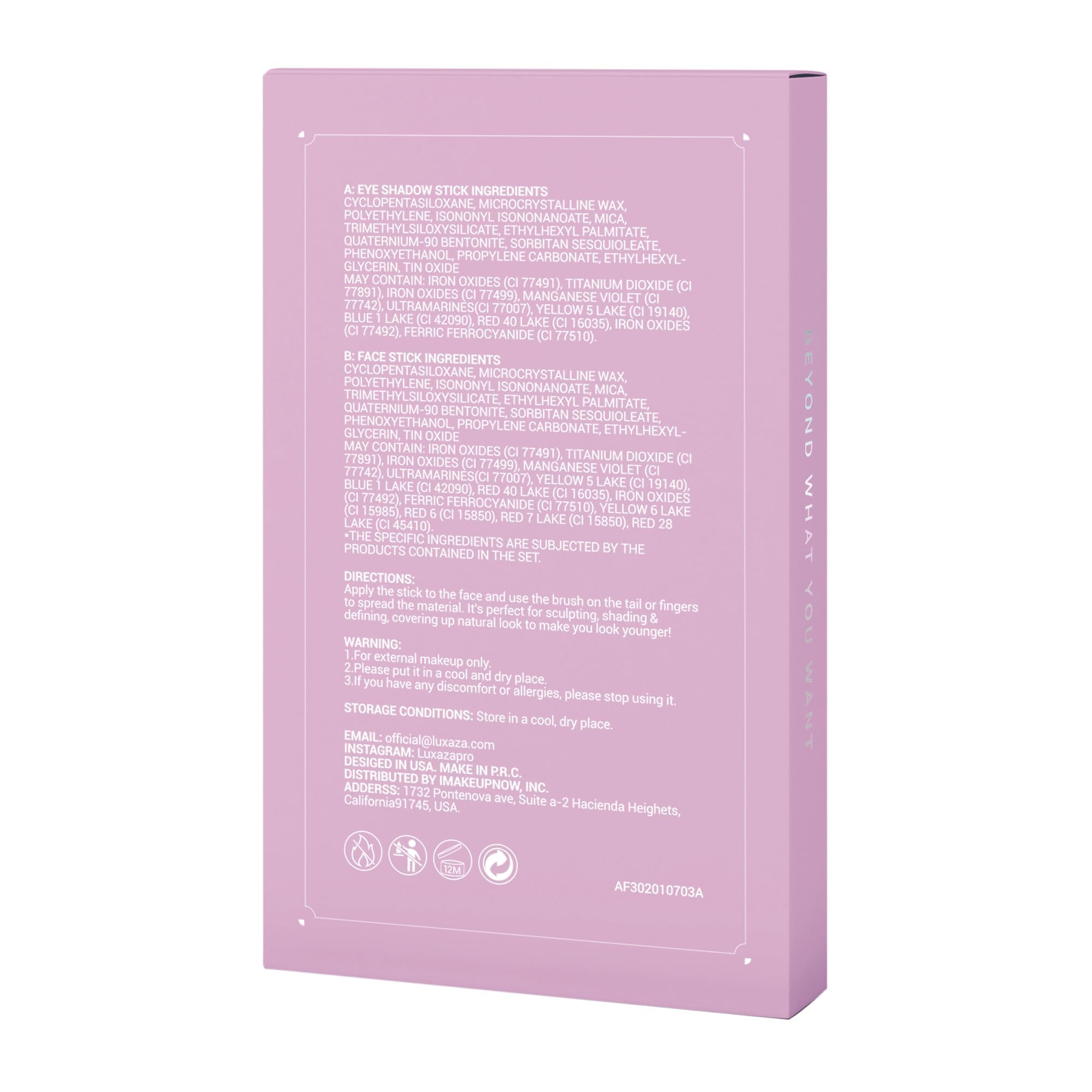 LUXAZA waterproof long-wear formula withstands sweat without fading