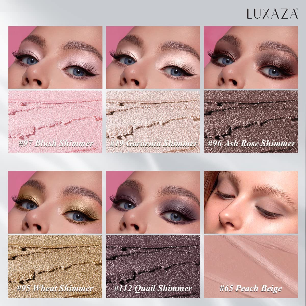 Luxaza metallic shimmer eyeshadow stick delivering rich payoff and smooth glide