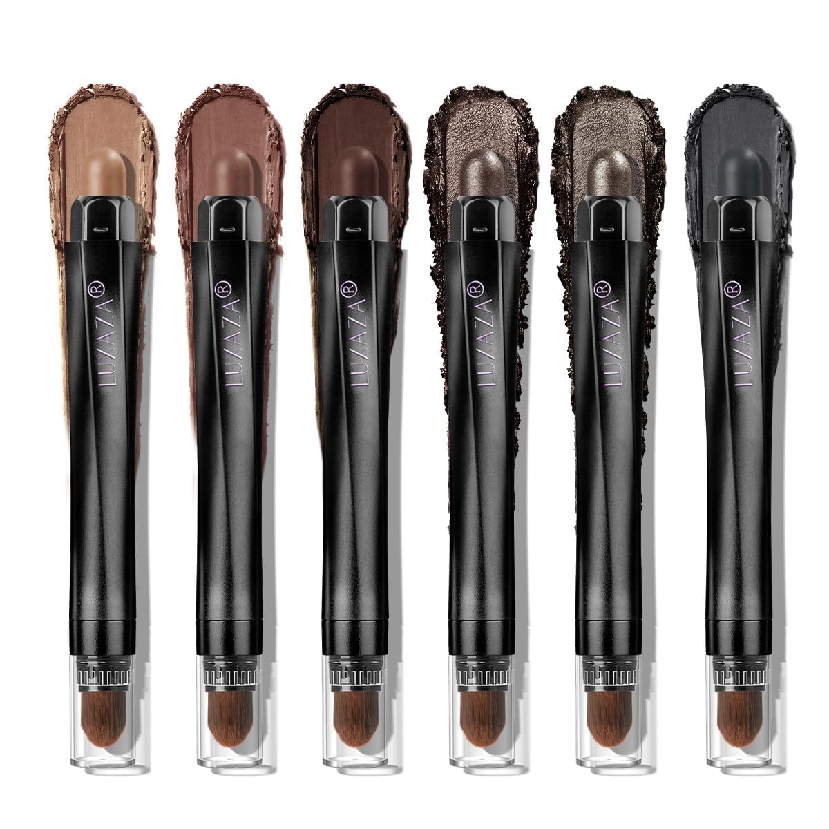 LUXAZA PRO 6PCS neutral eyeshadow set packaging for on-the-go makeup