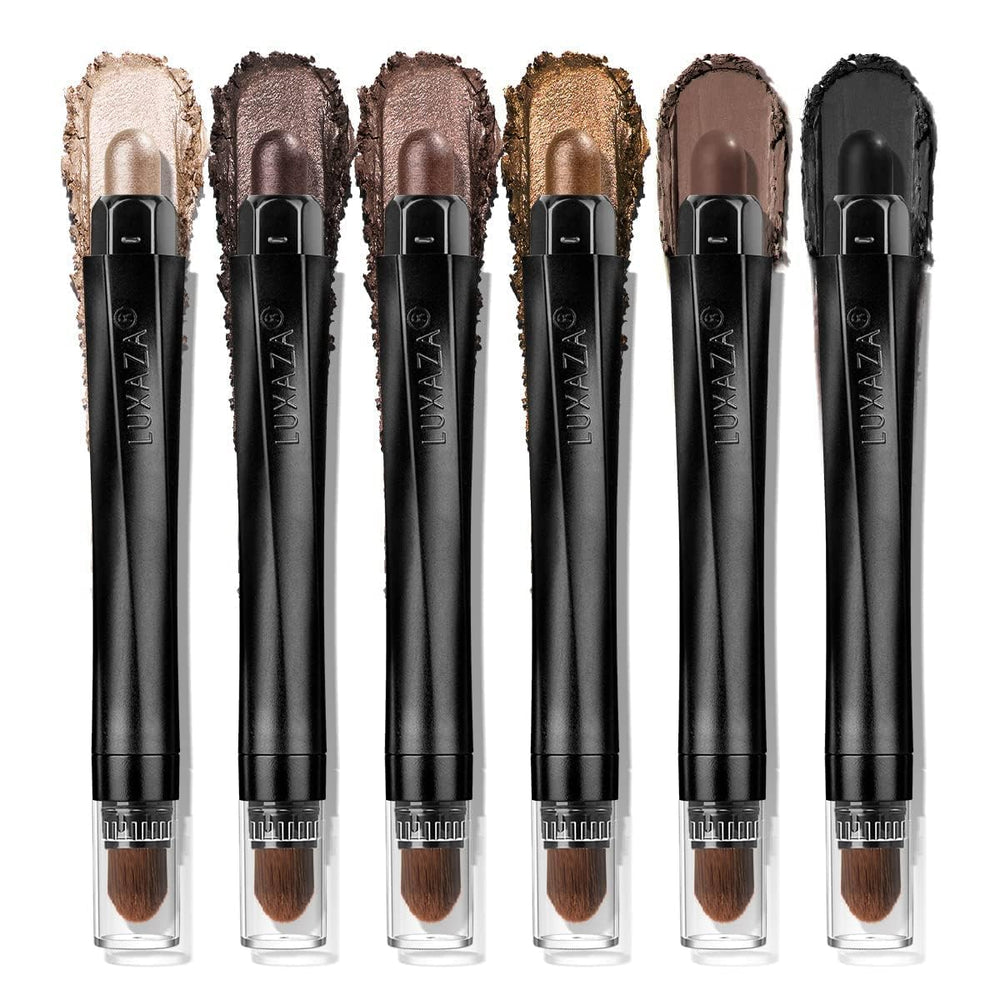 LUXAZA PRO brown eyeshadow stick 6pcs set closeup highlights easy sculpting