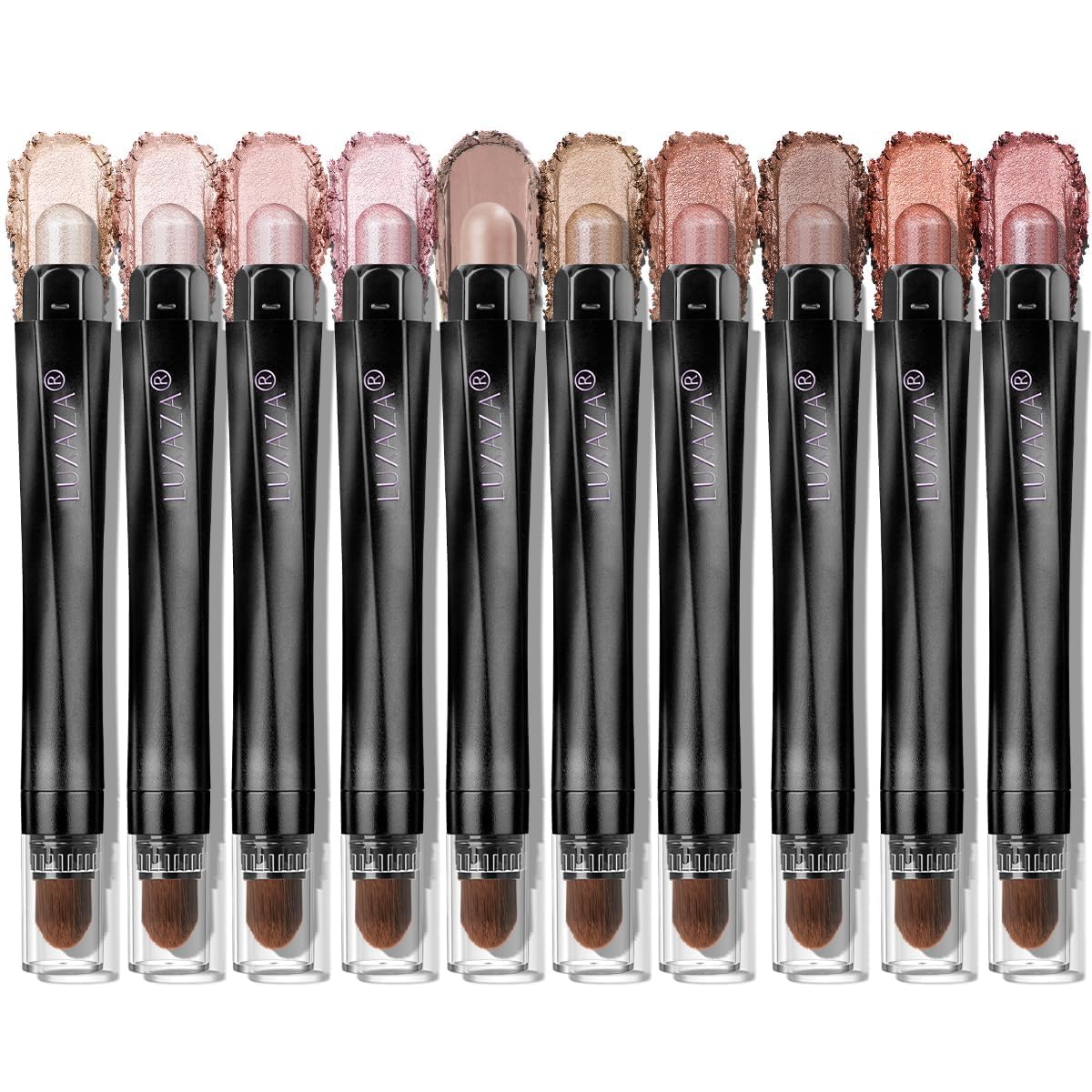 LUXAZA PRO brown eyeshadow sticks swatches for all-day definition