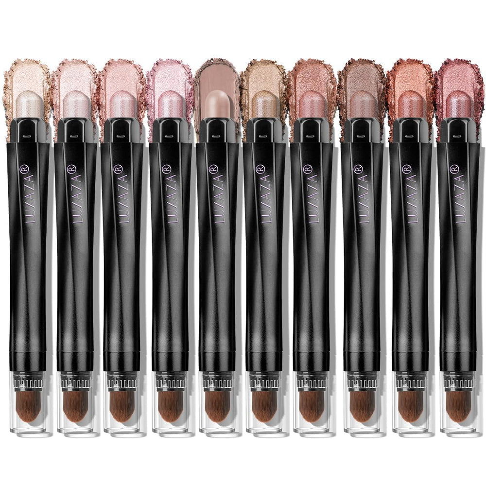 LUXAZA PRO brown eyeshadow sticks swatches for all-day definition