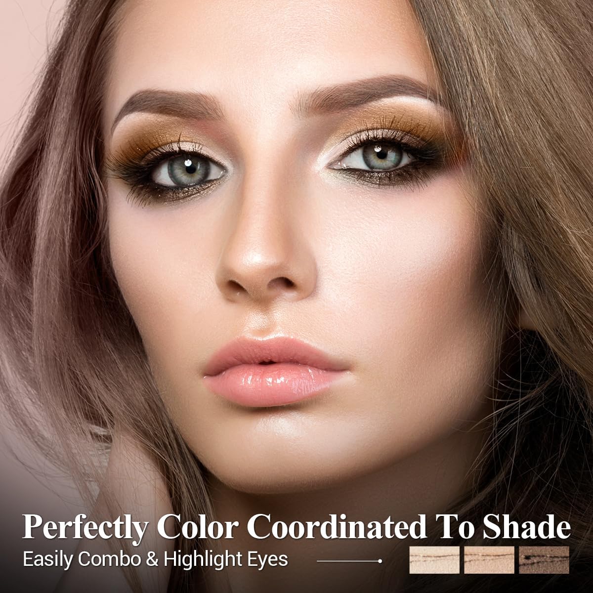 LUXAZA PRO Brown Neutral Eyeshadow Stick built-in brush aids seamless blending.