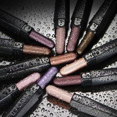 LUXAZA PRO Eyeshadow Stick built-in blending brush demonstrates smudge-proof finish.