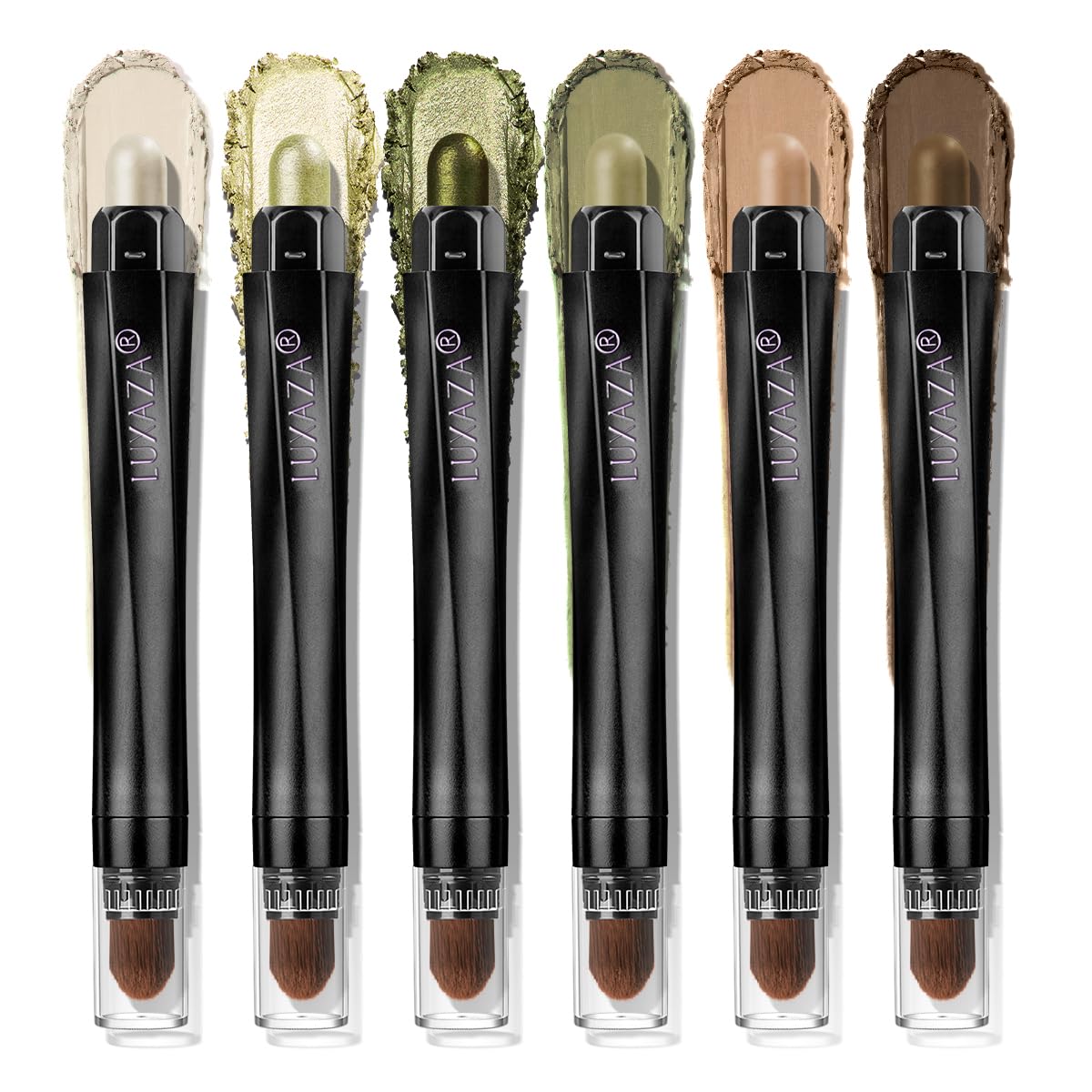 LUXAZA PRO FIREFLIES LIGHT 6pcs set packaging showcases premium eye makeup kit for quick looks.