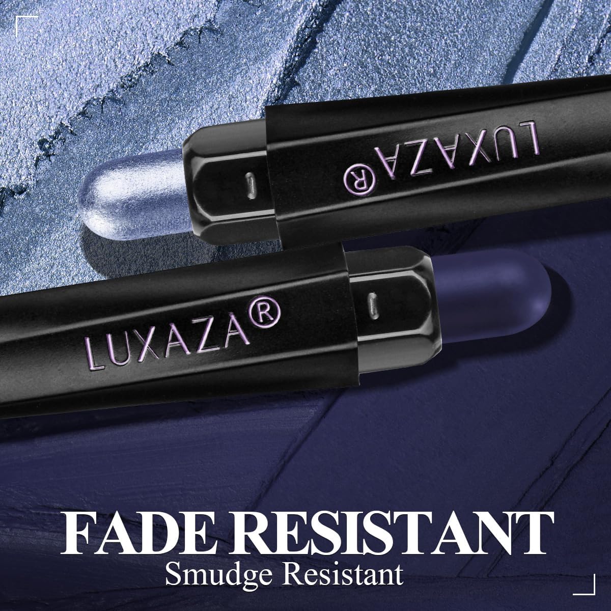 Luxaza Pro Jeans Blue swatch on arm highlights high-pigment payoff and color coordination