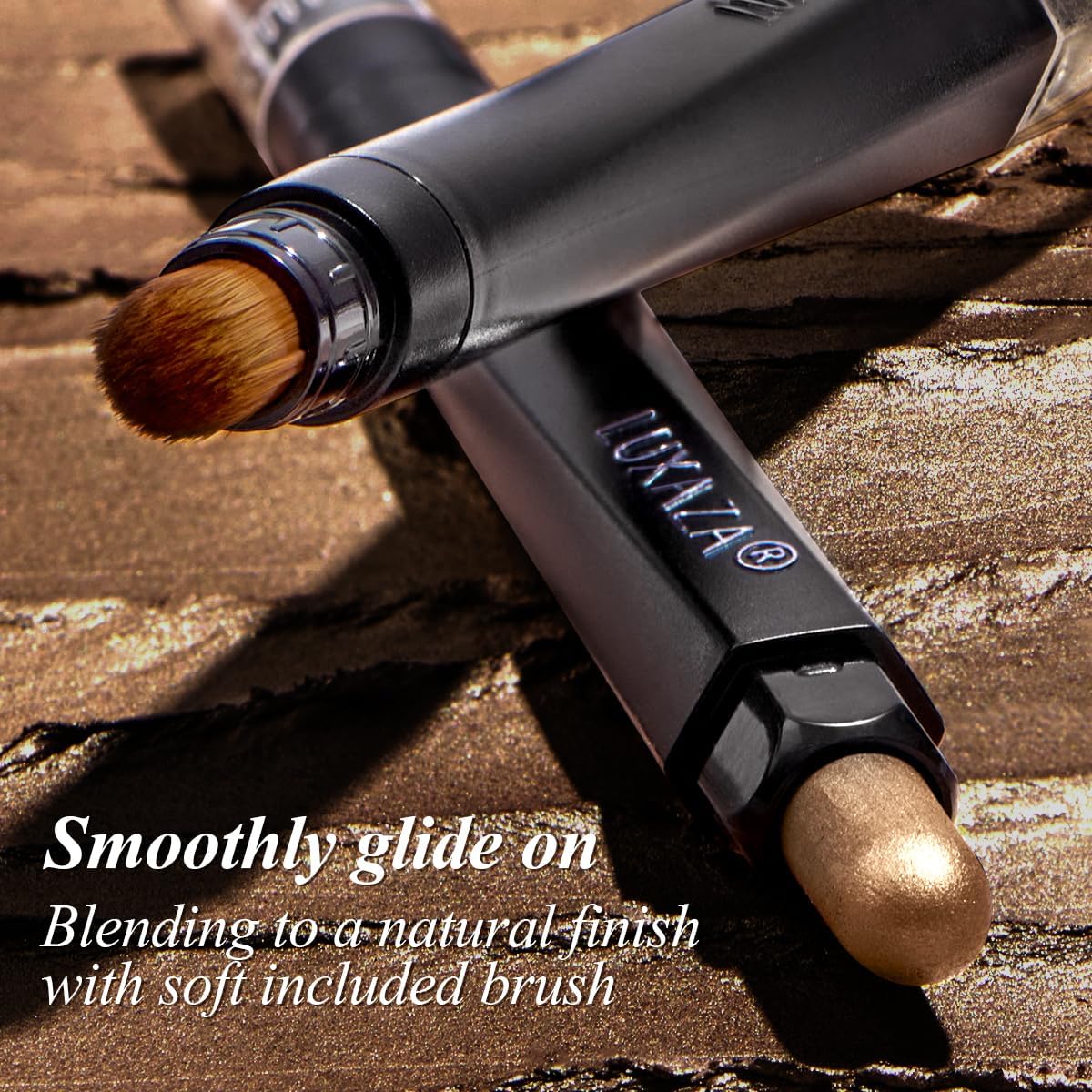 LUXAZA PRO neutral brown eyeshadow stick coordinated color palette for easy pairings.