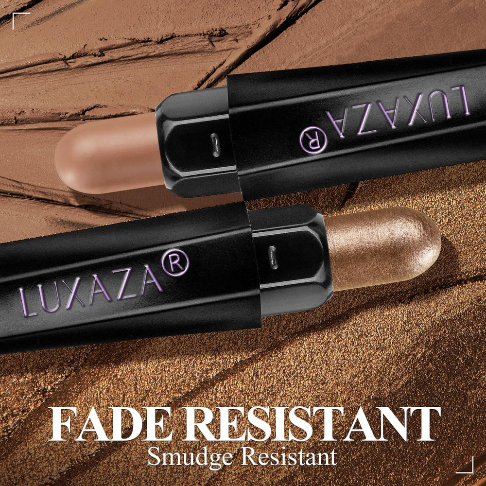 LUXAZA PRO neutral brown eyeshadow stick metallic shimmer for bold eye definition.