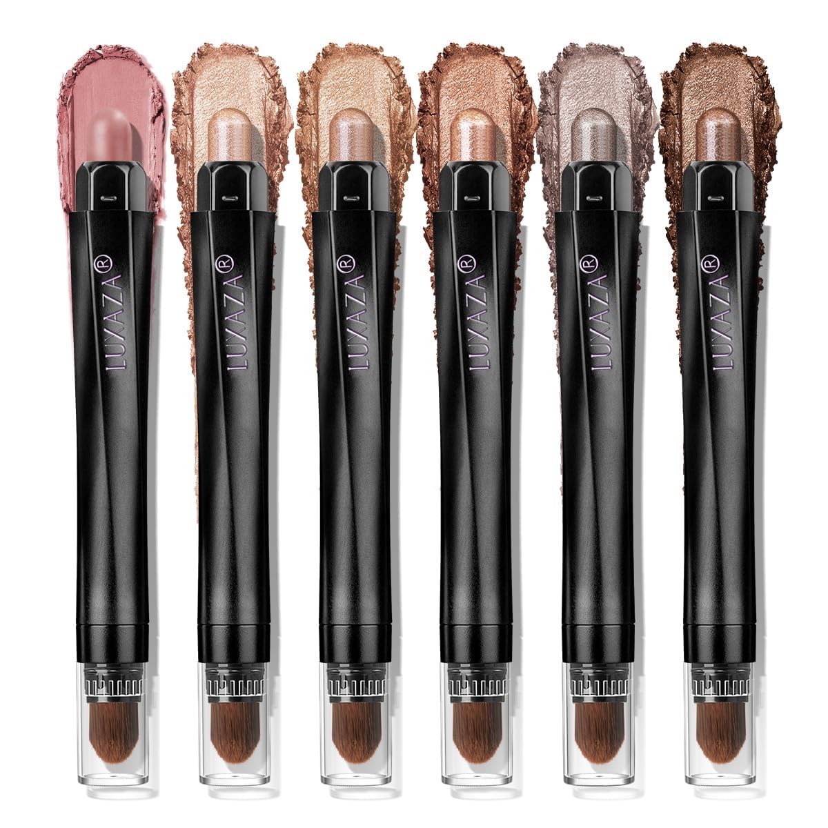 Luxaza Pro neutral eyeshadow stick 6-piece Brown Canyon packaging for easy storage and portability.