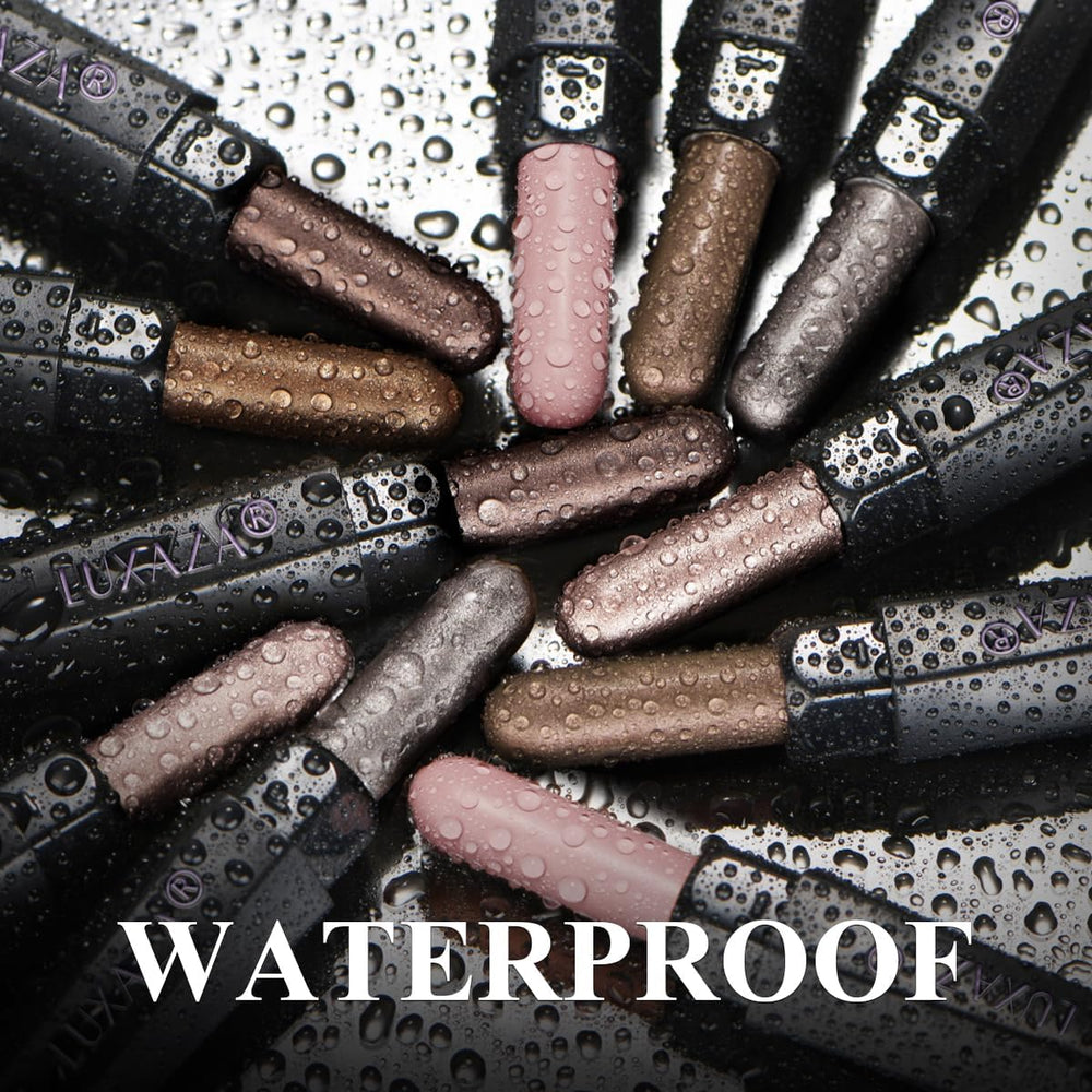 Luxaza Pro eye shadow stick on eyelid provides smooth, defined definition.
