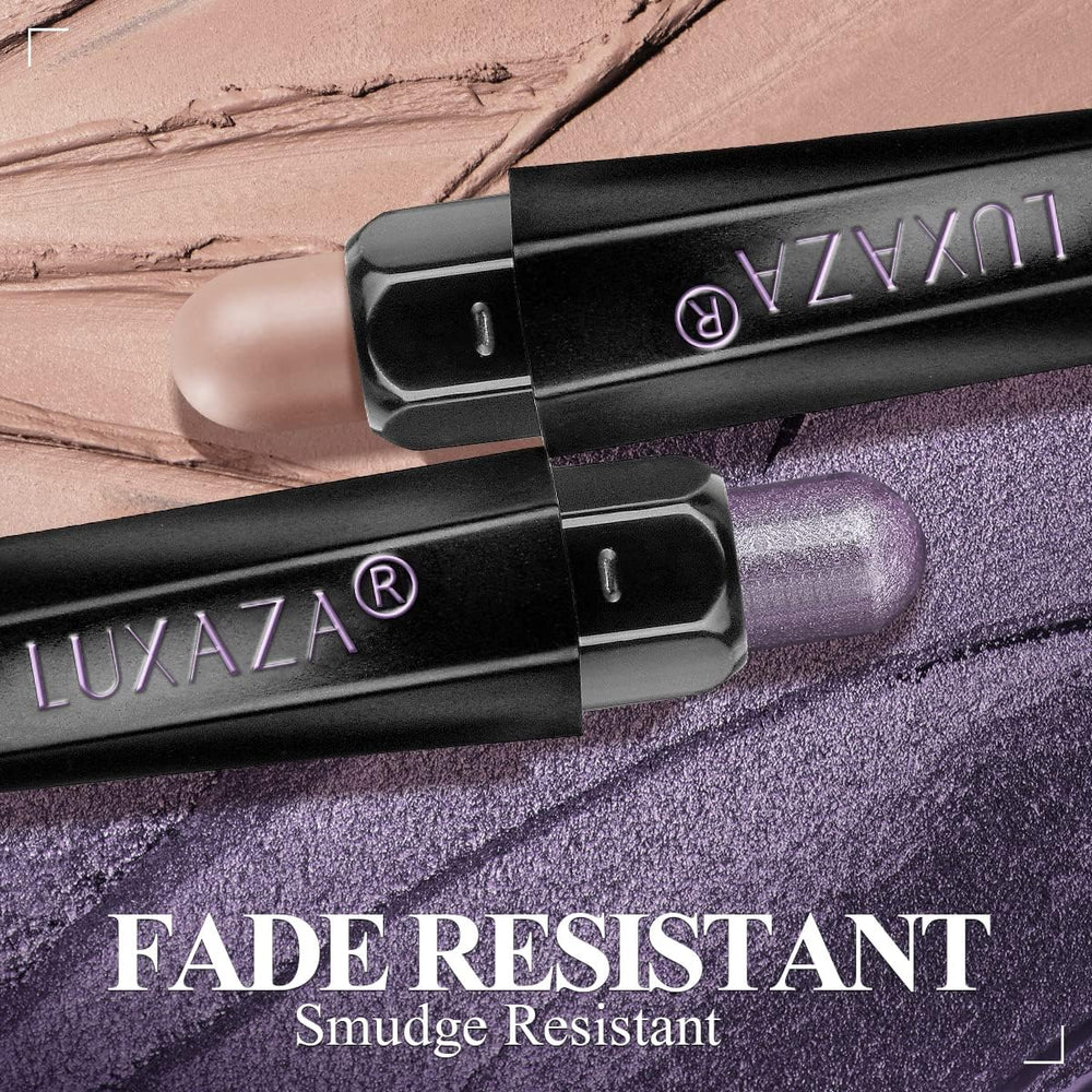 LUXAZA PRO neutral shades palette displays shimmer and matte creams for daily looks.