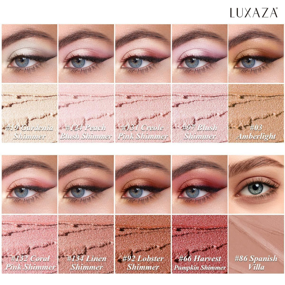 LUXAZA PRO neutral shimmer palette swatches for versatile daily shades
