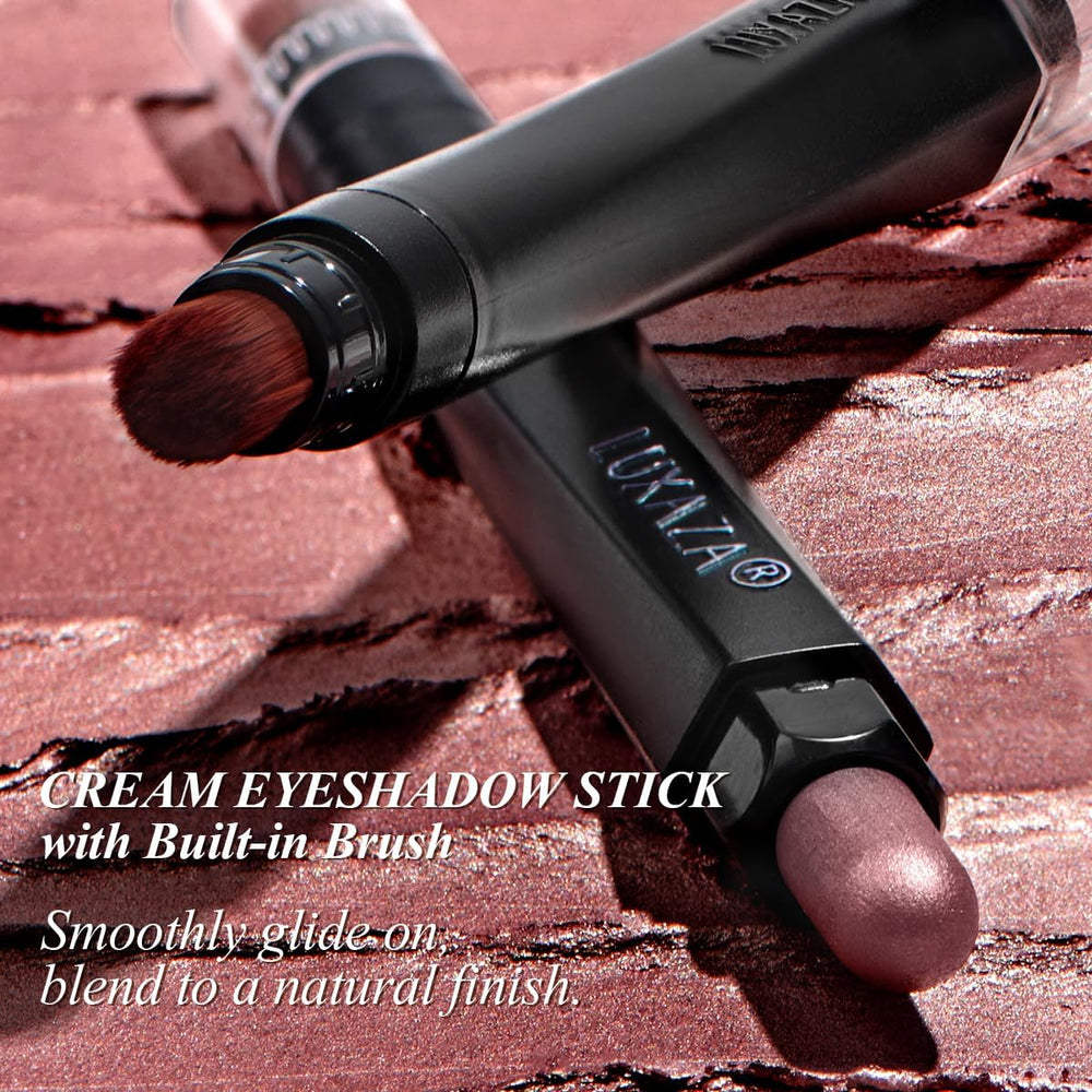 LUXAZA PRO neutral shimmer eyeshadow highlights eyes for brighter daytime looks.