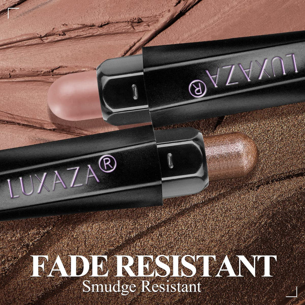 LUXAZA PRO Plum Eyeshadow Stick blending brush close-up showing built-in tool for seamless blending